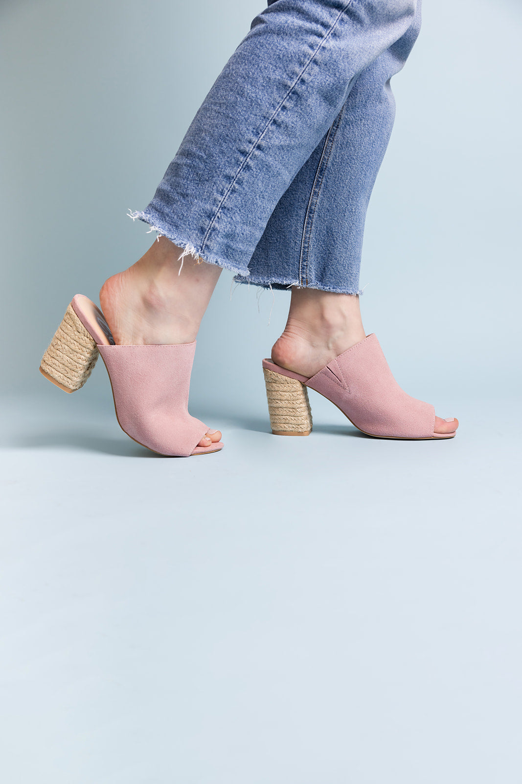 Helena Heeled Sandal in Ice Suede